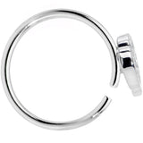 18G 3/8 Clear Black CZ Gem Ducky Nose Hoop