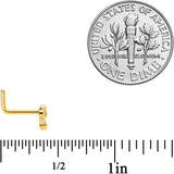 18G 7mm Clear CZ Gem Gold Tone Dragonfly L Shaped Nose Ring