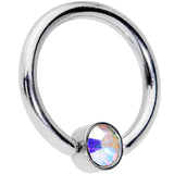14G 3/8 Aurora Gem 4mm Disc BCR Captive Bead Ring