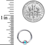 14G 3/8 Aurora Gem 4mm Disc BCR Captive Bead Ring