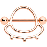 14G 9/16 Rose Gold Tone Outer Space UFO Nipple Shield Set