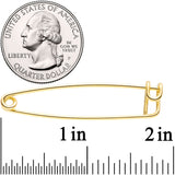 14G Gold Tone Punk Rock Safety Pin Industrial Barbell 38mm