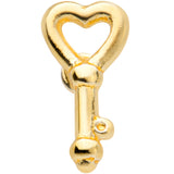 22G 5/16 Gold Tone Key to Your Heart L Shaped Nose Ring