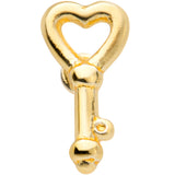 18G 5/16 Gold Tone Key to Your Heart L Shaped Nose Ring