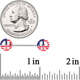 14G 9/16 USA American Flag Peace Sign Barbell Nipple Ring Set