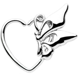 18G 3/8 Butterfly Heart Left Ear Closure Ring