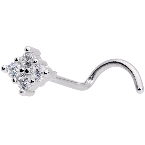 20G 5/16 Clear CZ Gem Princess Nose Screw