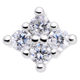 20G 5/16 Clear CZ Gem Princess Nose Screw