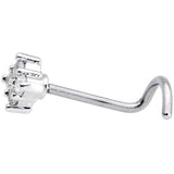 20G 5/16 Clear CZ Gem Princess Nose Screw