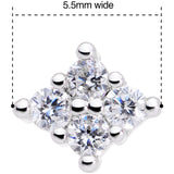 20G 5/16 Clear CZ Gem Princess Nose Screw