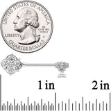 14G 9/16 Ornate Filigree Key Barbell Nipple Ring Set