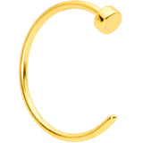 22G 5/16 Gold Tone Disc Nose Hoop