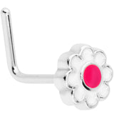 22G 1/4 Spring Flower L Shaped Nose Ring