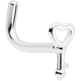 18G 5/16 Key to Your Heart L Shaped Nose Ring