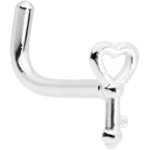 18G 5/16 Key to Your Heart L Shaped Nose Ring