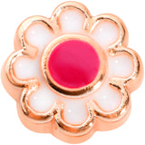 22G 1/4 Rose Gold Tone Spring Flower L Shaped Nose Ring