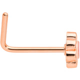22G 1/4 Rose Gold Tone Spring Flower L Shaped Nose Ring