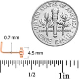 22G 1/4 Rose Gold Tone Spring Flower L Shaped Nose Ring