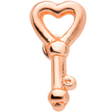 18G 5/16 Rose Gold Tone Key to Your Heart L Shaped Nose Ring