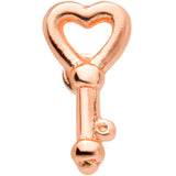20G 5/16 Rose Gold Tone Key to Your Heart L Shaped Nose Ring