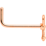 22G 5/16 Rose Gold Tone Key to Your Heart L Shaped Nose Ring