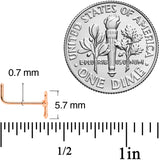 22G 5/16 Rose Gold Tone Key to Your Heart L Shaped Nose Ring