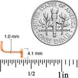 18G 5/16 Rose Gold Tone St Patricks Shamrock L Shaped Nose Ring