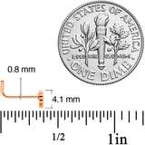 20G 5/16 Rose Gold Tone St Patricks Shamrock L Shaped Nose Ring