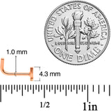 18G 5/16 Rose Gold Tone New Years Champagne L Shaped Nose Ring