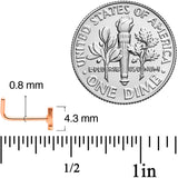 20G 1/4 Rose Gold Tone New Years Champagne L Shaped Nose Ring