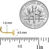 18G 5/16 Gold Tone Spring Flower L Shaped Nose Ring