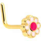 20G 5/16 Gold Tone Spring Flower L Shaped Nose Ring