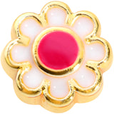 20G 5/16 Gold Tone Spring Flower L Shaped Nose Ring