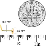 20G 5/16 Gold Tone Spring Flower L Shaped Nose Ring