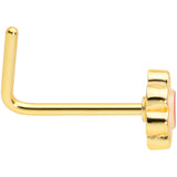 22G 1/4 Gold Tone Spring Flower L Shaped Nose Ring