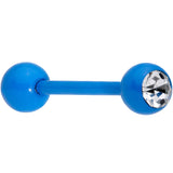 Clear Gem Blue Glow in the Dark Barbell Tongue Ring