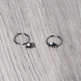 14G 1/2 White Faux Opal Elephant BCR Captive Nipple Ring Set