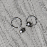 14G 1/2 White Faux Opal Elephant BCR Captive Nipple Ring Set