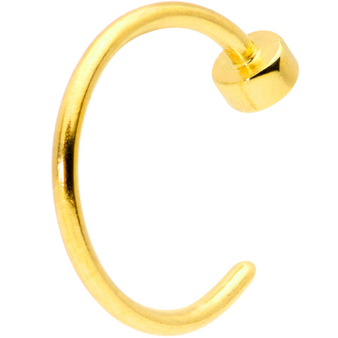 22G 1/4 Gold Tone Disc Nose Hoop
