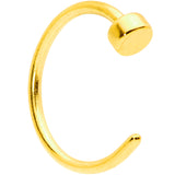 22G 1/4 Gold Tone Disc Nose Hoop