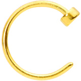 22G 1/4 Gold Tone Disc Nose Hoop