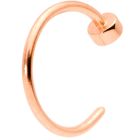 22G 1/4 Rose Gold Tone Disc Nose Hoop