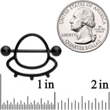 14G 13/16 Black Outer Space UFO Nipple Shield Set