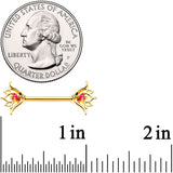 14G 9/16 Clear CZ Gem Lotus Flower Barbell Nipple Ring Set