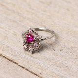 20G 5/16 Clear Pink Gem Crescent Moon Star Nose Hoop