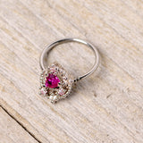 20G 5/16 Clear Pink Gem Crescent Moon Star Nose Hoop