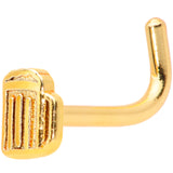 18G 5/16 Gold Tone Happy Hour Beer Mug L Shaped Nose Ring