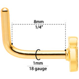 18G 5/16 Gold Tone Happy Hour Beer Mug L Shaped Nose Ring