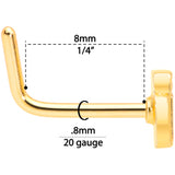 20G 5/16 Gold Tone Happy Hour Beer Mug L Shaped Nose Ring