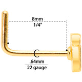 22G 5/16 Gold Tone Happy Hour Beer Mug L Shaped Nose Ring